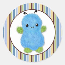 BOY MONSTER Peek a Boo Baby Monsters PABC #8 Round Stickers