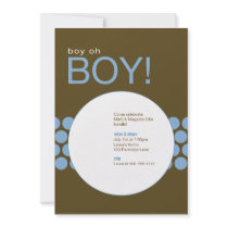 Boy Oh Boy Baby Shower Invite_Blue/Brown