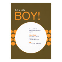 Boy Oh Boy Baby Shower Invite_Brown/Orange