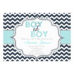 Boy Oh Boy Chic Chevron Baby Shower Invitation
