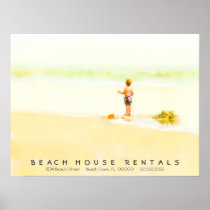 Boy on a Beach Watercolor posters