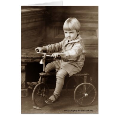 Boy on a Tricycle Greeting Cards by bhbphotos