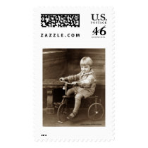 Boy on a trycycle postage
