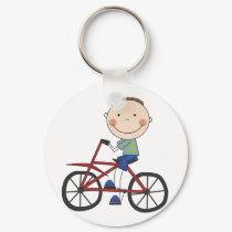 Boy on Bicycle Tshirts and Gifts keychains by stick_figures Boy on Bicycle Tshirts and Gifts keychains