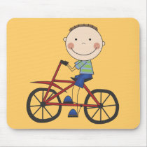 Boy on Bicycle Tshirts and Gifts mousepads