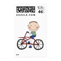 Boy on Bicycle Tshirts and Gifts postage by stick_figures Boy on Bicycle Tshirts and Gifts postage