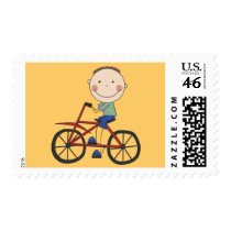 Boy on Bicycle Tshirts and Gifts Stamp
