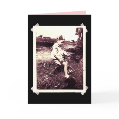 BOY ON BIKE GREETING CARD by JBPEANUT