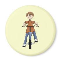 Boy On Bike Refrigerator Magnet