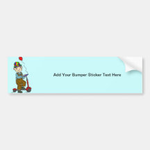 Boy on Scooter with Balloon 2 Bumper Sticker