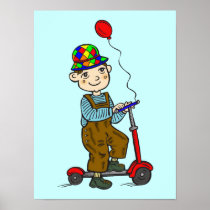 Boy on Scooter with Balloon 2