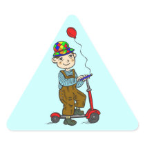 Boy on Scooter with Balloon 2