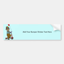 Boy on Scooter with Balloon Bumper Sticker
