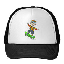 Boy On Skateboard Hats