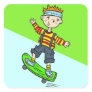 Boy On Skateboard Square Sticker