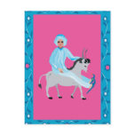 Boy on small donkey post card