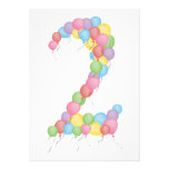Boy or Girl 2nd Birthday Party Custom Invite invitations
