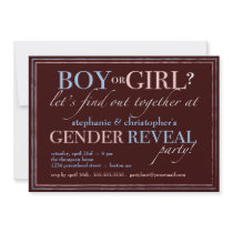 Boy or Girl Elegant Baby Gender Reveal Party Announcement