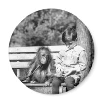 Boy & Orangutan Vintage National Zoo Washington Fridge Magnets