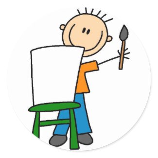 Boy Painting School Sticker sticker