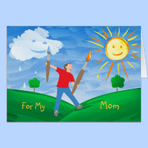 Boy Painting Skies cards