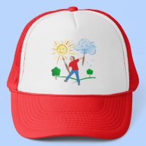 Boy Painting Skies hats