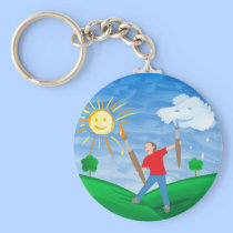 Boy Painting Skies keychains