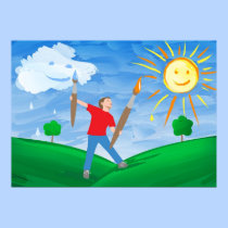 Boy Painting Skies posters