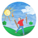 Boy Painting Skies stickers by Lidusik Boy Painting Skies stickers