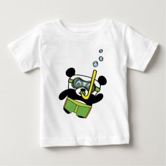 Boy Panda in Swimsuit Snorkling T Shirts