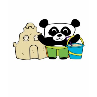 Boy Panda with Sandcastle shirt
