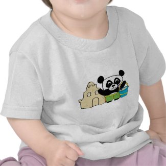 Boy Panda with Sandcastle shirt