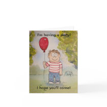 Boy Party Invite Invitation Cute F... - Customized cards by icansketchu Boy Party Invite Invitation Cute F... - Customized cards