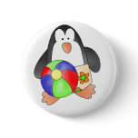 Boy Penguin at Beach Tshirts and Gifts Buttons