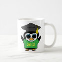 Boy Penguin Green & Gold 2012 Grad Classic White Coffee Mug