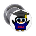 Boy Penguin Navy & Red 2012 Grad 2 Inch Round Button