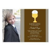 Boy Photo First Communion Invitation Chalice