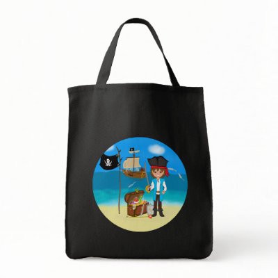 Boy Pirate with Treasure Chest Bag by KirstenEdwards