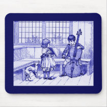 Boy Playing a CELLO Mousepad Vintage Image