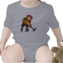Boy Playing Hockey Baby Bodysuit