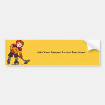 Boy Playing Hockey Bumper Sticker