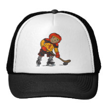 Boy Playing Hockey Mesh Hat