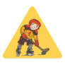 Boy Playing Hockey Triangle Stickers