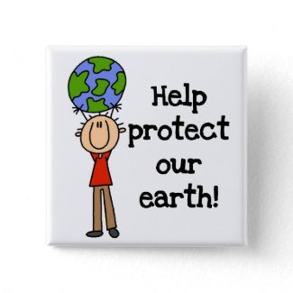 Boy Protect Our Earth T-shirts and Gifts button
