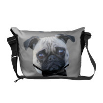 Boy Pug dog Richshaw messenger bag