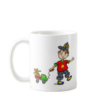 Boy Pulling Toy 2 Coffee Mugs