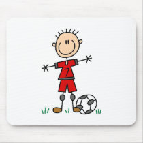 Boy Red Uniform Soccer Mousepad