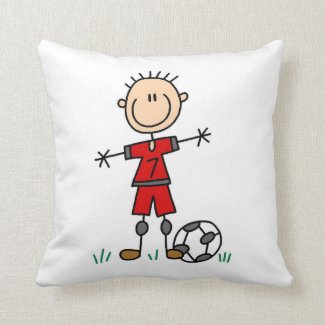 Boy Red Uniform Soccer Player T-shirts and Gifts Pillow