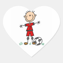 Boy Red Uniform Soccer Player T-shirts and Gifts Sticker