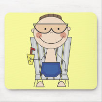 Boy Relaxing at Beach T-shirts and Gifts mousepads